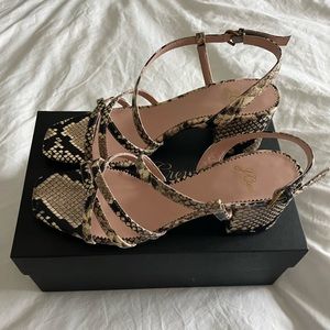 J. Crew Snake Embossed Leather Sandal Size 7